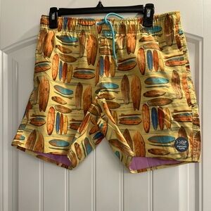Psycho Tuna men’s swim shorts surfboard yellow like new